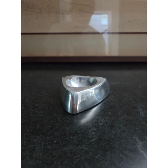 Vintage Aluminum Ashtray 3.5" Mid Century Modern Space Age Triangular Design - Picture 1 of 5